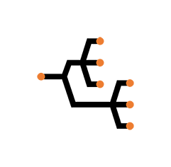 Line art of an expanding graph.